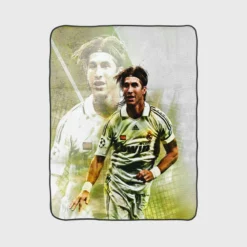 Sergio Ramos Copa de la Liga Soccer Player Fleece Blanket 1