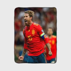 Sergio Ramos Motivational Football Player Fleece Blanket 1