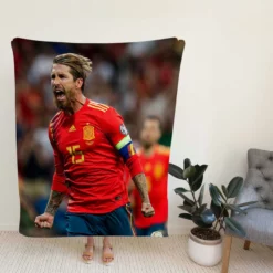 Sergio Ramos Motivational Football Player Fleece Blanket