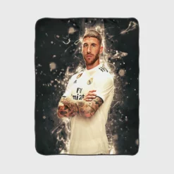 Sergio Ramos Powerful Soccer Player Fleece Blanket 1