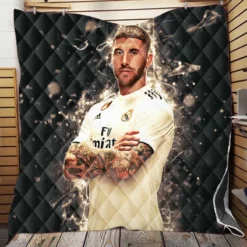 Sergio Ramos Powerful Soccer Player Quilt Blanket