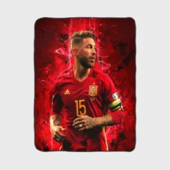 Sergio Ramos Professional Spanish Footballer Fleece Blanket 1