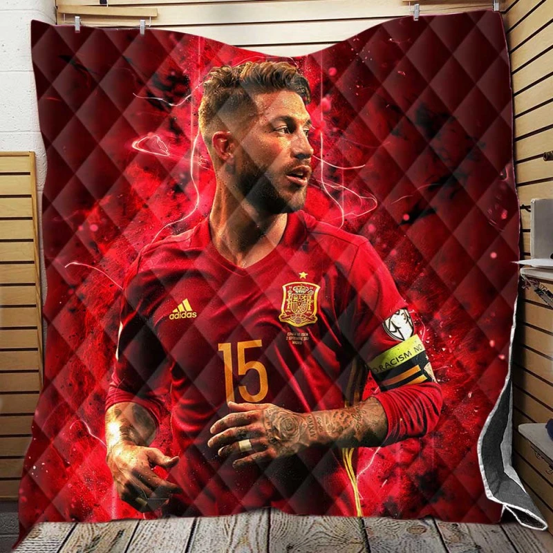 Sergio Ramos Professional Spanish Footballer Quilt Blanket