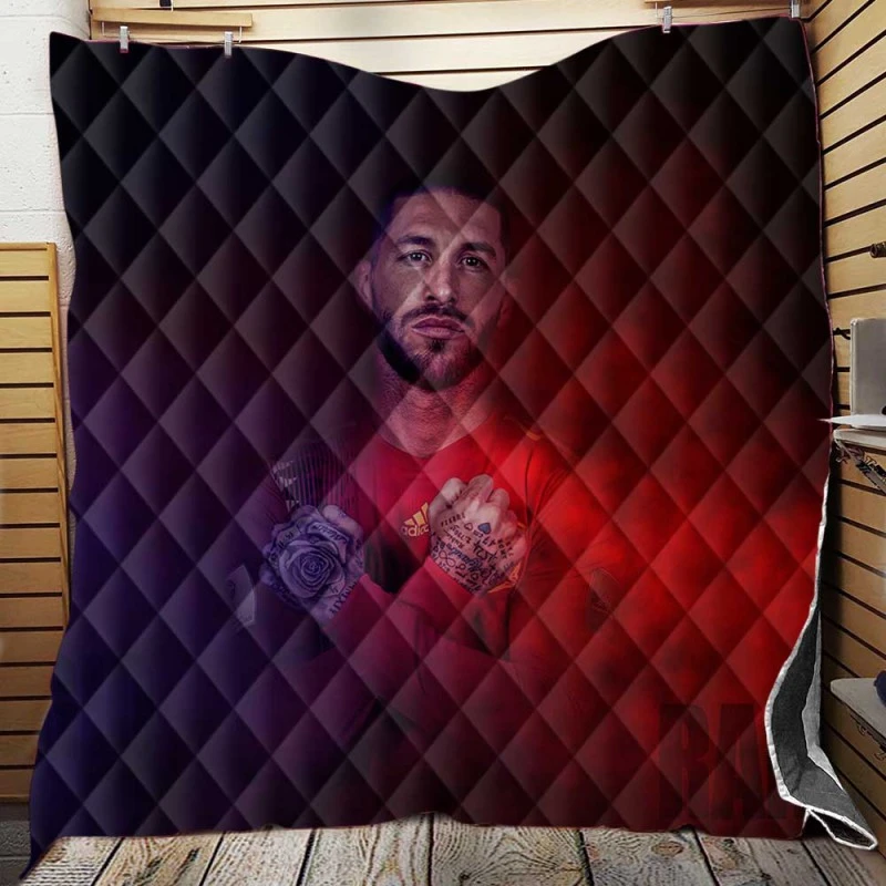 Sergio Ramos Spanish Pro Sports Player Quilt Blanket