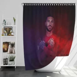 Sergio Ramos Spanish Pro Sports Player Shower Curtain