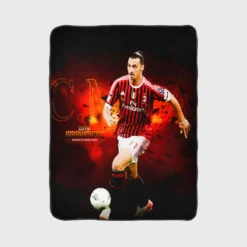 Serie A Football Player Zlatan Ibrahimovic Fleece Blanket 1