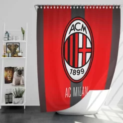 Serie A football Soccer club Logo AC Milan Shower Curtain