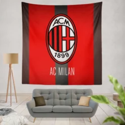Serie A football Soccer club Logo AC Milan Tapestry
