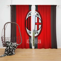 Serie A football Soccer club Logo AC Milan Window Curtain