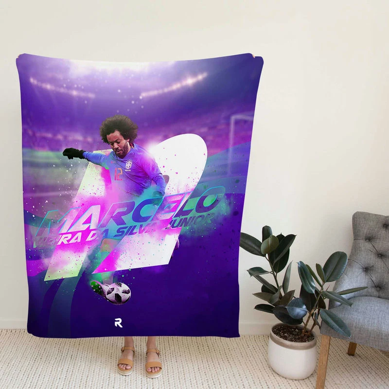 Sharp Brazil Football Player Marcelo Vieira Fleece Blanket