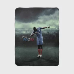 Sharp French Football Player Paul Pogba Fleece Blanket 1