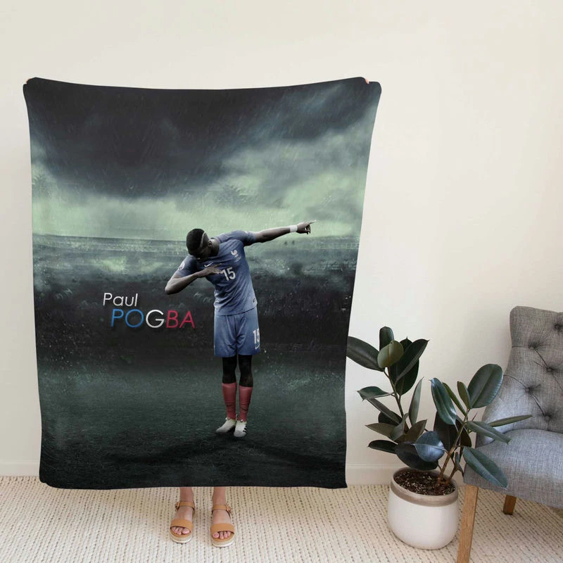 Sharp French Football Player Paul Pogba Fleece Blanket