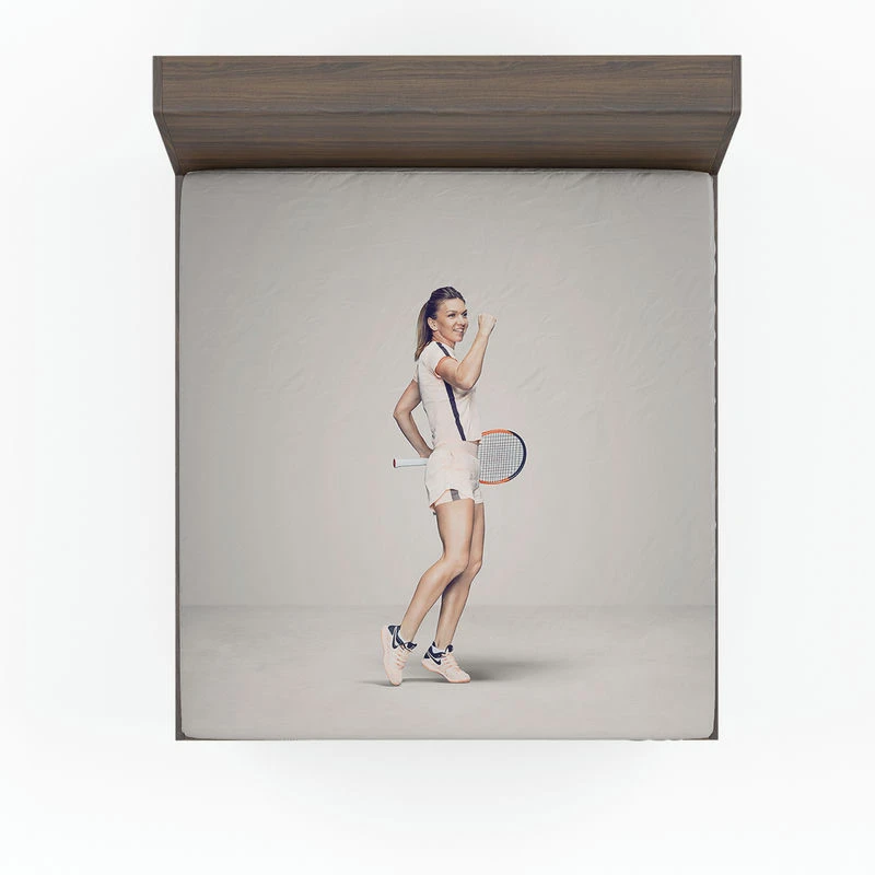 Simona Halep Humble Tennis Fitted Sheet