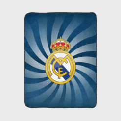 Soccer Ball Real Madrid Logo Fleece Blanket 1