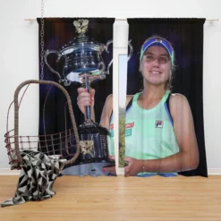 Sofia Kenin American Tennis Player Window Curtain