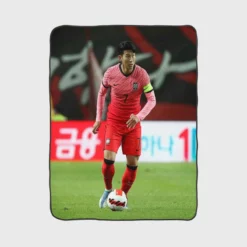 Son Heung Min Korean Fotballer Fleece Blanket 1