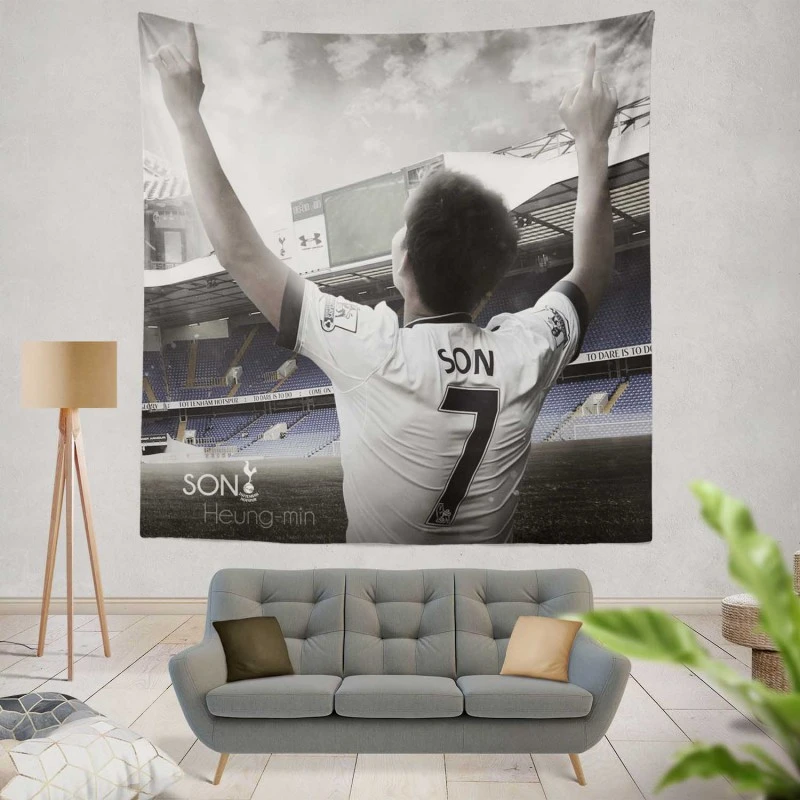 Son Heung Min Popular Football Player Tapestry