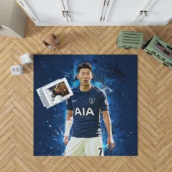 Son Heung Min Tottenham Football Player Rug