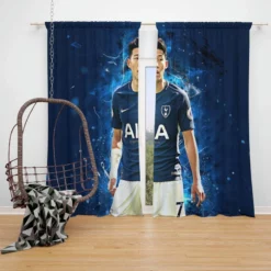 Son Heung Min Tottenham Football Player Window Curtain