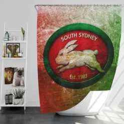 South Sydney Rabbitohs Logo Shower Curtain