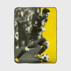 Spanish Barca Soccer Player Lionel Messi Fleece Blanket 1