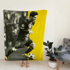 Spanish Barca Soccer Player Lionel Messi Fleece Blanket