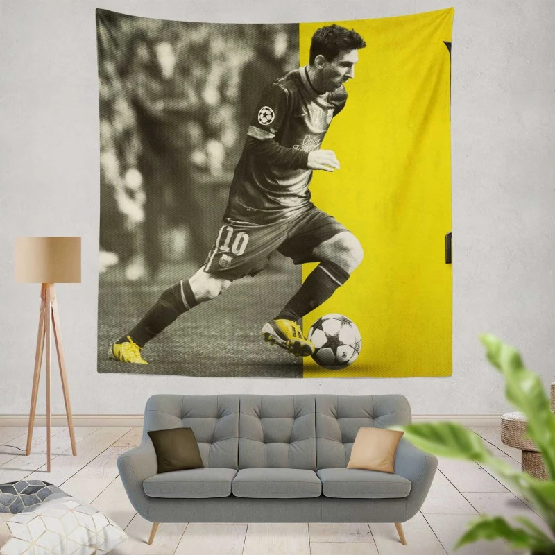 Spanish Barca Soccer Player Lionel Messi Tapestry