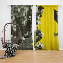 Spanish Barca Soccer Player Lionel Messi Window Curtain