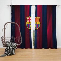 Spanish Football Club FC Barcelona Window Curtain