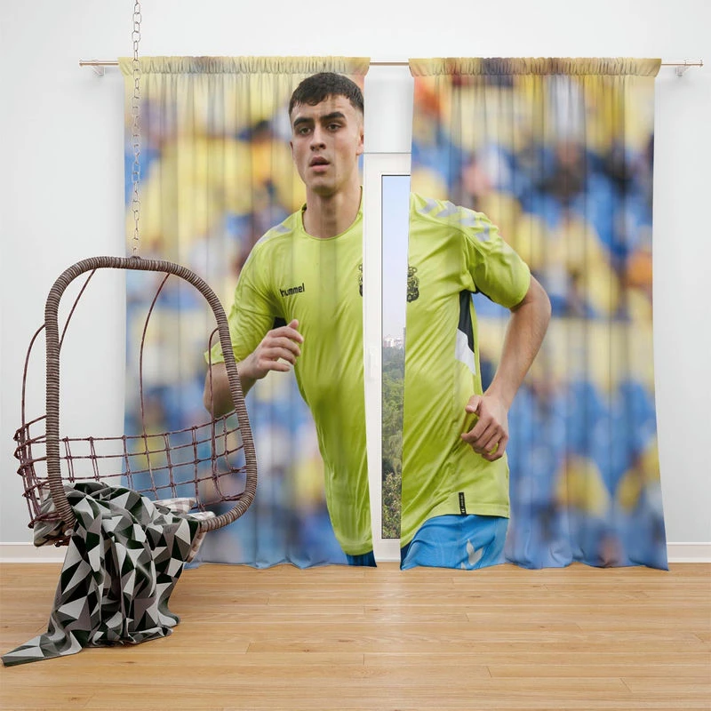 Spanish Professional Football Player Pedri Window Curtain