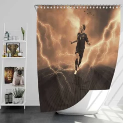 Spanish Strong Soccer Player Fernando Torres Shower Curtain