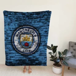 Spirited Football Club Manchester City Logo Fleece Blanket