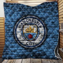 Spirited Football Club Manchester City Logo Quilt Blanket