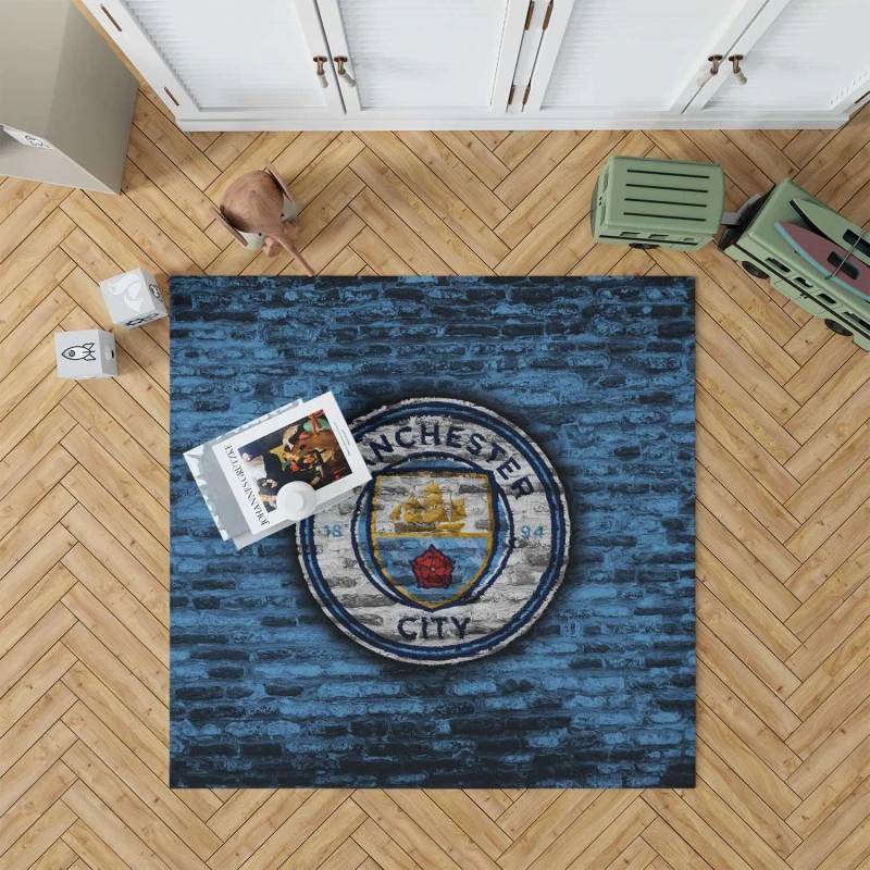 Spirited Football Club Manchester City Logo Rug