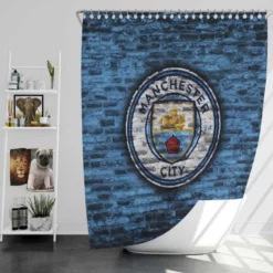 Spirited Football Club Manchester City Logo Shower Curtain