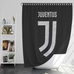 Spirited Italian Club Juventus Logo Shower Curtain