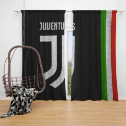 Spirited Italian Club Juventus Logo Window Curtain