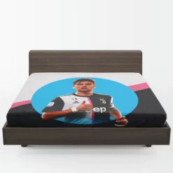 Spirited Juve Soccer Player Paulo Dybala Fitted Sheet 1