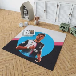 Spirited Juve Soccer Player Paulo Dybala Rug 1