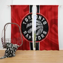 Spirited NBA Basketball Toronto Raptors Logo Window Curtain