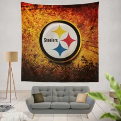 Spirited NFL Team Pittsburgh Steelers Tapestry