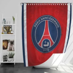 Spirited Paris Football Team PSG Logo Shower Curtain
