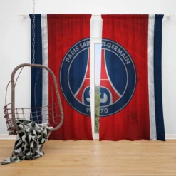 Spirited Paris Football Team PSG Logo Window Curtain