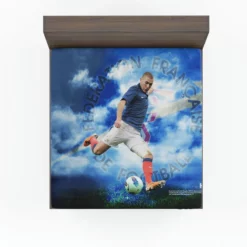 Spirited Soccer Player Karim Benzema Fitted Sheet