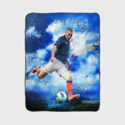 Spirited Soccer Player Karim Benzema Fleece Blanket 1