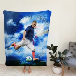 Spirited Soccer Player Karim Benzema Fleece Blanket