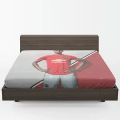 Spirited Soccer Player Marcus Rashford Fitted Sheet 1