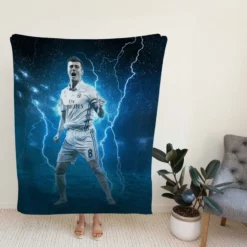 Spirited Soccer Player Toni Kroos Fleece Blanket