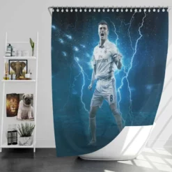 Spirited Soccer Player Toni Kroos Shower Curtain