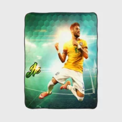 Sportive Brazil Football Player Neymar Fleece Blanket 1